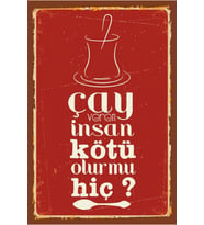 Çay ve Kahve Tasarımlı Ahşap Poster