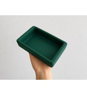 Dikdörtgen Model Beton Kedi Köpek Mama ve Su Kabı 18 x 10,5 x 4,5 cm - Yeşil