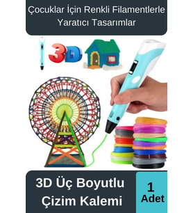 Çok Amaçlı Eğlence Hobi ABS Plastik Filament 3D Çocuk Renkli Üç Boyutlu Çizim Yazıcı Kalem Printer