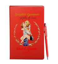 Sevgililer Gününe Özel Kırmızı Defter Kalem Hediye Seti 25