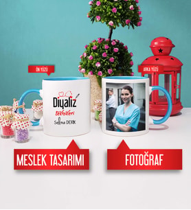 Diyaliz Teknikerine Hediye Diyaliz Teknikeri Kupa Bardak Mavi Fotoğraflı
