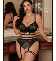 Intive Curvy Dantelli Bacak Aksesuarlı Büyük Beden Tasarım Siyah Jartiyer Takım