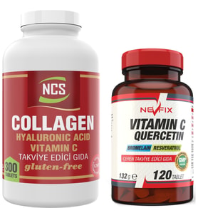 Ncs Collagen Hyaluronic Acid 300 Tablet   Nevfix Vitamin C 120 Tablet (Renksiz)