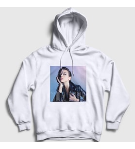 Presmono Unisex Beyaz Poster V3 Dua Lipa Kapüşonlu Sweatshirt 326341tt