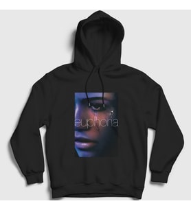 Presmono Unisex Siyah Zendaya Rue Dizi Euphoria Kapüşonlu Sweatshirt 462427tt