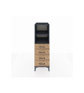 Kronos Dolap 2 Raflı 4 Çekmeceli 44x59x134 Antrasit-Çam