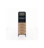 Kronos Dolap 2 Raflı 4 Çekmeceli 44x59x134 Antrasit-Çam