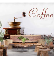 Kahve Makinalı Cafe Duvar Kağıdı Baskı