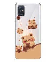 Samsung Galaxy A51 Uyumlu Bear Tasarımlı Şeffaf Telefon Kılıfı