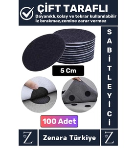 Kendinden Yapışkanlı İz Bırakmaz Tekrar Kullanılabilir Pratik Halı Kilim Kaydırmaz Cırt Bant 100Adet