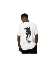 Dişsiz gecenin öfkesi siyah ejderha baskılı T-shirt (Beyaz)