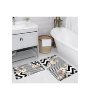 Rovigo Home Dijital Baskılı 2'li Banyo paspas Takımı RVG5144 (Siyah)