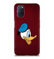 Oppo A72 Soft Premier Kapak Donald Duck-F Tasarımlı Silikon Kılıf - Mürdüm (Şeffaf)