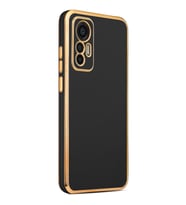 Xiaomi Mi 12 Lite Kılıf Zore Bark Kenarları Altın Renk Kılıf (Siyah)
