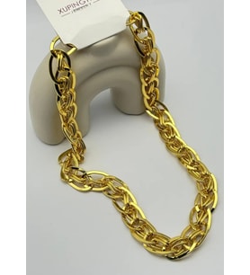 22K Altın Kaplama Çoklu Halkalı Kolye 25 -22k142 (Gold)