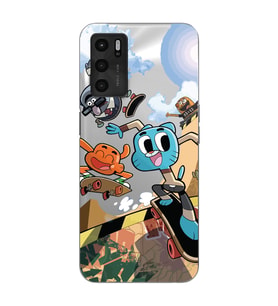 Oppo A16 / A55 Uyumlu Gumball Tasarımlı Şeffaf Telefon Kılıfı