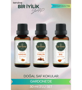 Sandal + Tarçın + Bal ( Oda Kokusu Aroma Terapi Buhurdanlık / Difüzör Yağı ) 3 Adet x 30 ML