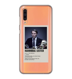 Samsung Galaxy A70 Uyumlu Hannibal Lecter Minimalist Poster Desenli Şeffaf Telefon Kılıfı