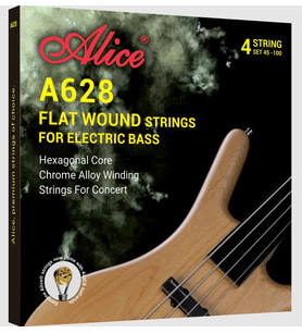 Alice A628(4)-M Flatwound Bas Gitar Teli (45-105)  Pürüzsüz Flat Sarım Sayesinde Sürtünme Sesi Olmaz Jazz ve Motown Tonları İçin Kusursuz