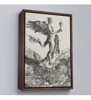 Çerçeveli Albrecht Dürer - Nemesis Tablosu (Siyah)