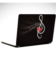 Kalp ve Nota Laptop Sticker 15.6 inch (38X27CM)
