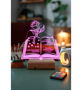 Kişiye Özel 3D Öğretmenler Günü ve Kitap 16 Renk Dekoratif Led Lamba