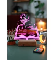 Kişiye Özel 3D Öğretmenler Günü ve Kitap 16 Renk Dekoratif Led Lamba