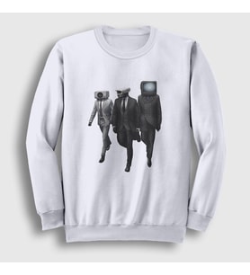 Presmono Unisex Beyaz Alliance Skibidi Toilet Sweatshirt 479098tt (Beyaz)