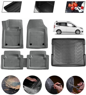 Ford Courier 2014-2023 Uyumlu Paspas Araca Özel Bagaj Havuzu MBS Gri