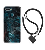Oppo A5S A15 A16 A54 A55 A73 A74 Kılıf Boyun Askılı Silikon Colorful Abstract 1384