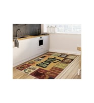 Rovigo Home Dijital Baskı Yıkanabilir Kaymaz Taban Mutfak Halısı RVG2000 80x150 cm (Kahverengi)
