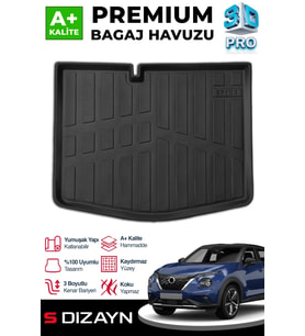 S-Dizayn Nissan Juke 3D Pro Bagaj Havuzu 2020 Üzeri A+ Kalite