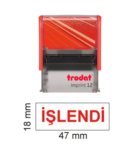TRODAT İMPRİNT 12  "İŞLENDİ KAŞESİ" KIRMIZI MÜREKKEP