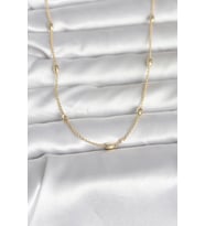 CM 14K Gold Renk Damla Topçuk Model Zincirli 60 cm Kadın Kolye 5886