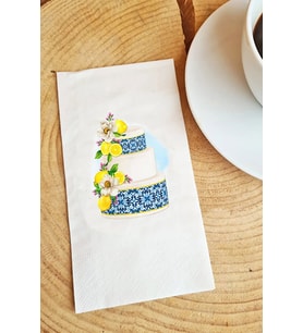 Blue Blanc Limon Pasta Baskı Peçete Sunum Peçetesi 015 20 Adet