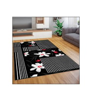 Rovigo Home Dijital Baskı Yıkanabilir Kaymaz Taban Salon Halısı RVG1868-SM270 (Siyah)