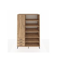 Kronos Dolap 9 Raflı 3 Çekmeceli 3 Kapaklı 132x59x195 Çam-Çam/Çam