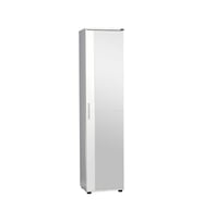 Adore Mobilya Porto 10 Raflı Tek Kapaklı Aynalı Ayakkabılık-Mat Beyaz 45x187x36 cm (GxYxD)