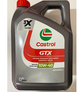 Castrol GTX Ultraclean 10W-40 A3/B4 (Benzin&Dizel) 4L Üretim Yılı : 2024