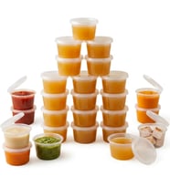 50 Adet Sızdırmaz Mini Saklama Kabı 120 ml – Buzluk Kabı, Et Suyu, Kemik Suyu, Sos ve Püre Saklama Kabı, Kapaklı Küçük Gıda Saklama Kabı, Derin Dondurucu Uyumlu Porsiyonluk Kap Seti