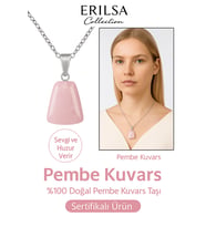 Sertifikalı AAA+ Pembe Kuvars Taşı Kolye – Beşgen Model, Gümüş Aparatlı (Çok Renkli)