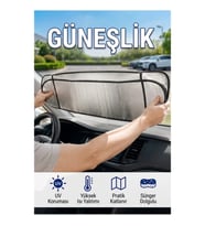 Sünger Dolgulu Metalize Reflektör Yüzeyli Katlanabilir Araç Güneşliği UV Koruyucu Isı Yalıtımlı