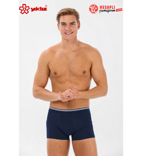 Yıldız Çamaşır 368 Erkek Premium Seri Formen Pamuklu Likralı Esnek Rahat Siyah Boxer