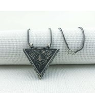 Gul Desenli Osmanlı Tugralı Muska Kabi 925 Ayar Gümüş Erkek Kolye