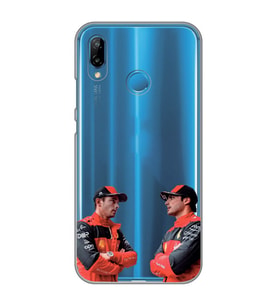 Huawei P20 Lite Uyumlu Carlos Sainz ve Charles Leclerc Formula 1 Desenli Şeffaf Kılıfı