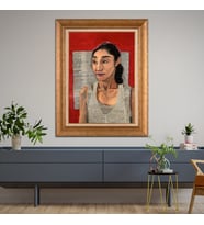 Altın Paspartulu Çerçeveli Tablo CV338 (Gold)