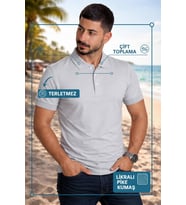 LUXIC CORE Erkek Polo Yaka Tişört Likralı Pike Kumaş Slim Fit