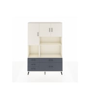 Arges Dolap 8 Raflı 5 Çekmeceli 3 Kapaklı 132x30x195 Aytaşı-Aytaşı/Antrasit