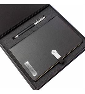 Kişiye Özel 16 GB Hafızalı Usb'li Defter ve Kalem Seti Siyah