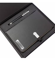 Kişiye Özel 16 GB Hafızalı Usb'li Defter ve Kalem Seti Siyah
